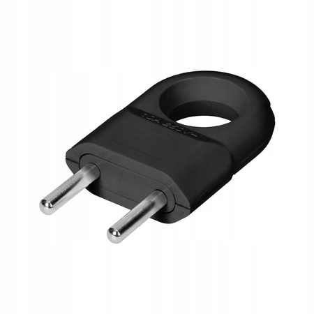 Elektrická zástrčka Euro plochá 2P zástrčka s očkem rukojetí Černá ORNO