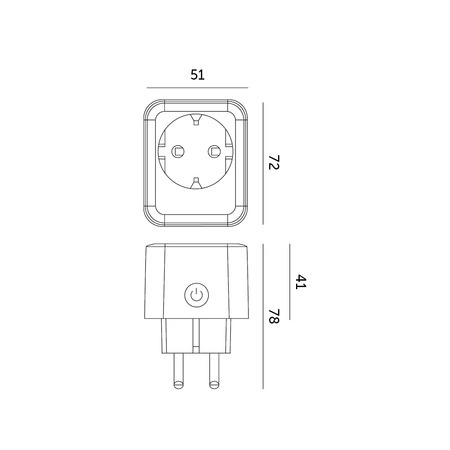 Zásuvkový programátor 230V max. 16A 3680W SMART SOCKET Wi-Fi TUYA Kobi