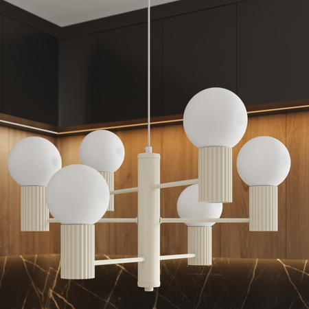 Lustr Závěsné svítidlo 6x G9 Hliníková béžová svatozář French Sky SL.1831 Sollux