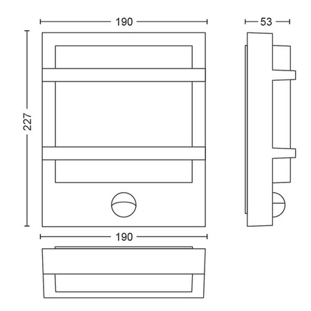 Zahradní lampa LED nástěnná lampa PETRONIA IR myGarden 12W 2700K IP44 se senzorem pohybu antracit PHILIPS
