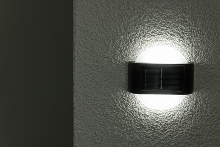 2x solární zahradní lampa LED Fasádní nástěnná lampa Top Down Kruhové svítidlo