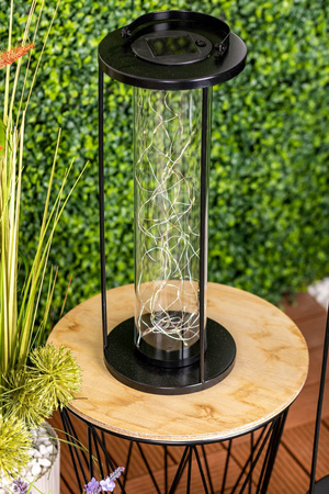 LED solární lampa Venkovní zahradní stojací závěsná lucerna 3000K IP44 46cm soumrakový senzor