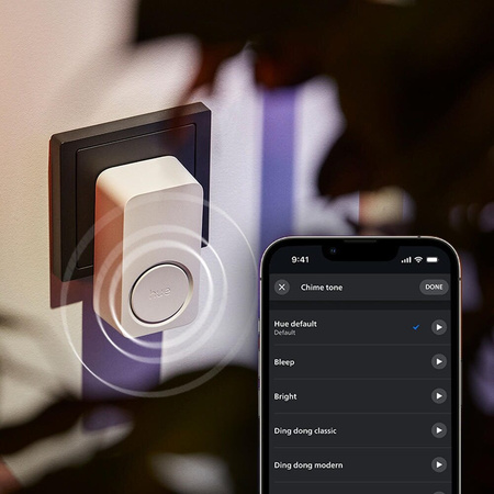 Chytrý přijímač zvonku bílý SMART Zigbee Chime Secure Philips HUE