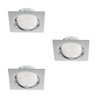 Sada 3x stropní svítidlo TRIBIS II GU10 PAR16 10W, pohyblivý chrom + žárovka GU10 400lm 3000K Warm KANLUX