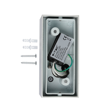 Zahradní lampa Nástěnná lampa GU10 IP44 Horní/Spodní čtvercová bílá VT-7652 V-TAC