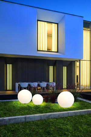 Venkovní zahradní lampa CUMULUS L 6978 E27 IP44 60 cm koule Bílá Moderní Nowodvorski