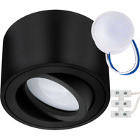 Povrchové Halogenové svítidlo, TUBA SPOT Nastavitelná Kulatá 50mm Černá AMAT-S + LED 5W 3000K LUMILED