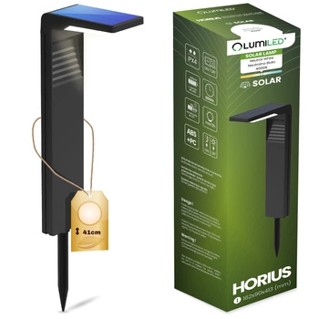 Solární zahradní LED lampa zapichovací dekorativní sloupek HORIUS 4000K IP44 LUMILED