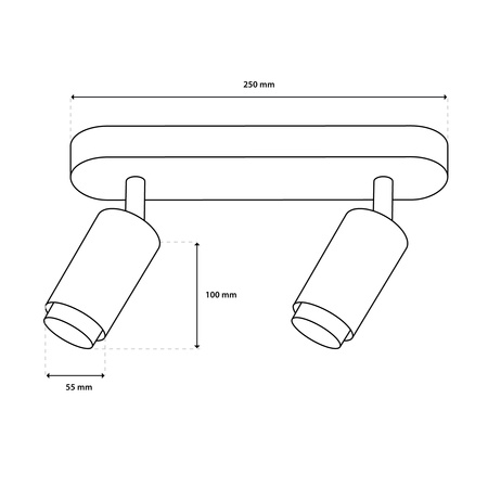 Reflektorové stropní svítidlo SPOT TUBA GU10 černé ELIGIS LUMILED
