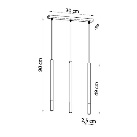 MOZAICA 3L 3xG9 Závěsné stropní svítidlo Elegantní černá-měď SOLLUX