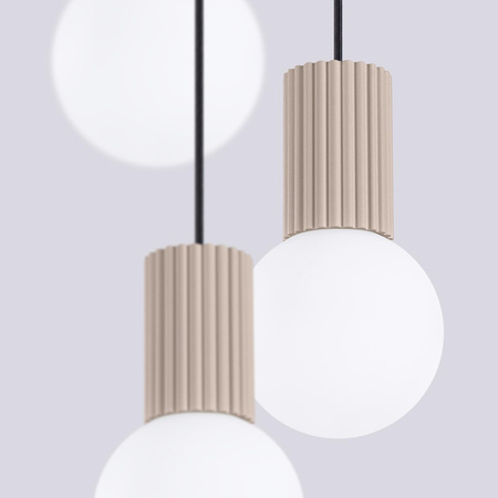 Stropní závěsné svítidlo 3x G9 Round Beige Modern Matte Halo Sollux