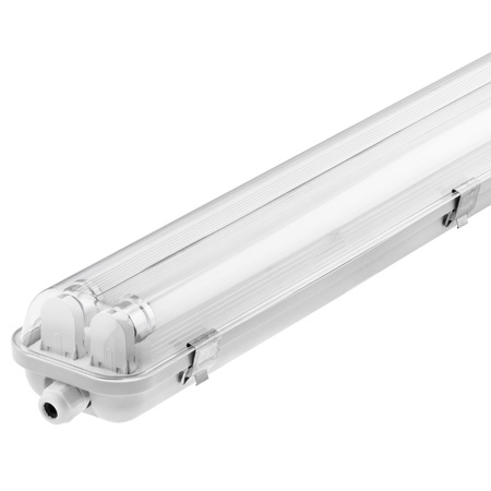 Hermetické Prachotěsné svítidlo 2x T8, G13 IP65 120cm + LED Trubice 18W 6500K LUMILED