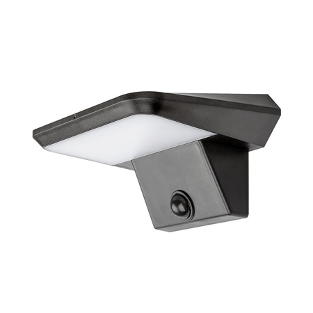 Zahradní LED solární lampa nástěnná lampa QESA 10W 4000K IP44 dolů se senzorem pohybu černobílá RABALUX