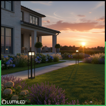 LED 12W 3000K 80cm černá QUERCUS LUMILED venkovní stojanová zahradní lampa