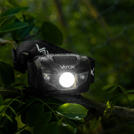 Dobíjecí čelová svítilna 100lm LED + 2x LED VA0178 VAYOX