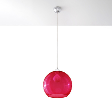 LED závěsné stropní svítidlo BALL E27 Overhang Round Red SOLLUX