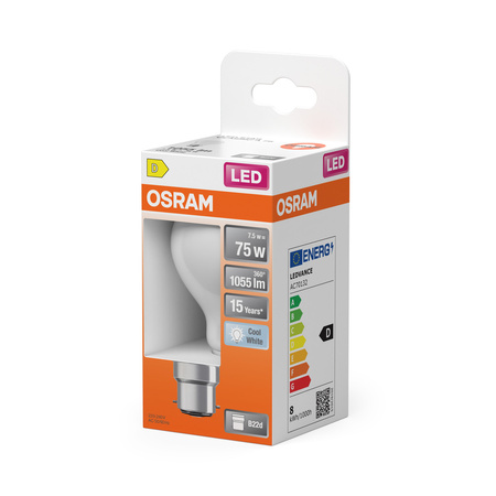 LED žárovka A60 B22d 7,5W = 75W 1055lm 4000K Neutral 300° Retrofit Filament CLASSIC Osram