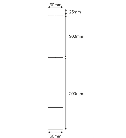 Stropní závěsné svítidlo 1xGU10 CIRUS převislá tuba černo-zlatá 29cm