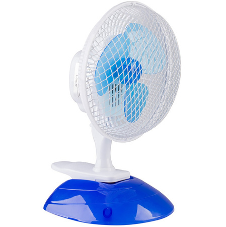 Stolní ventilátor Cirkulátor vzduchu Stojací stolní ventilátor 31cm 13W bílo-modrý + klip