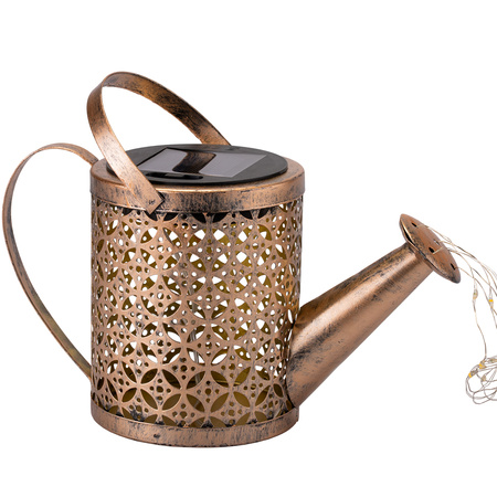 Solární LED Zahradní Lampa Zapichovací Konev ROSA Měděná IP44 3000K LUMILED