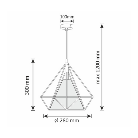 HIRA stropní závěsné svítidlo 1x E27 převislé černé zlato GOLDLUX (Polux)