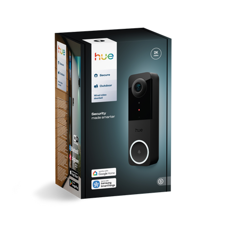 Chytrý videozvonek s 2K QHD 1440p CMOS kamerou černý SMART Zigbee WiFi zvonek Bezpečný Philips HUE