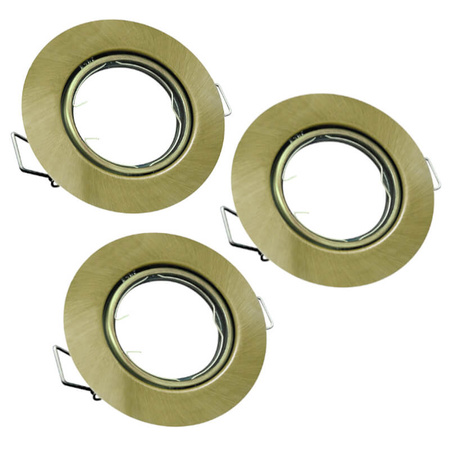 3x OPIN GOLDLUX (Polux) pohyblivá halogenová žárovka. kulatá. kov. patina. MR16 GU10