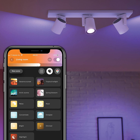 Bílá a barevná ambientní lampa Philips HUE Argenta 3x4,2W Bluetooth Zigbee