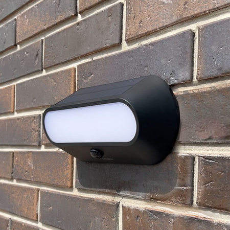 Solární reflektor se senzorem 500lm 5000K neutrální 120° 3,2V IP54 IK07 povrchová montáž černá VIDEX