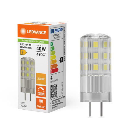 LED žárovka GY6.35 3,8W = 40W 470lm 2700K Warm 320° 12V stmívatelná Ledvance