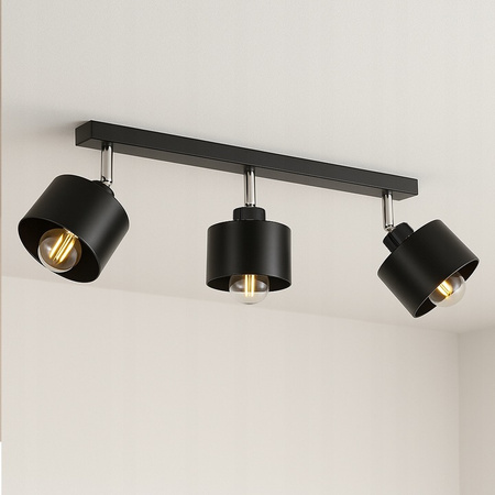 Spot Tuba Stropní svítidlo Reflektor Halogenové svítidlo 3x E27 Pohyblivé Černá Elza Masterled