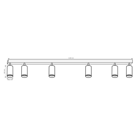 Nástěnné a stropní bodové svítidlo 6x GU10 Black LONDON Sanico Goldlux