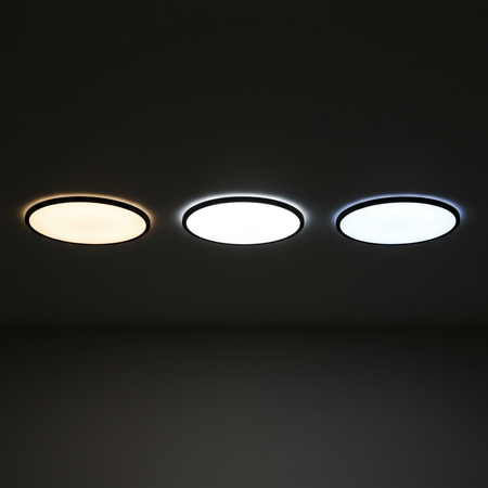 Zahradní lampa LED pro povrchovou montáž 44W 4800lm 4000-6500K CCT 140° kulatá IP54 černá Videx