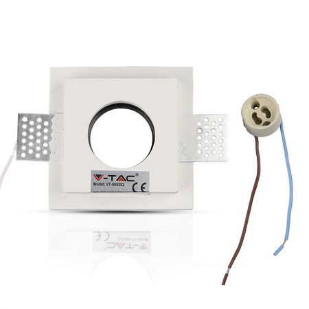 Zapuštěné stropní svítidlo GU10 s očkem čtvercový bílý/chromový VT-866 V-TAC - 5letá záruka