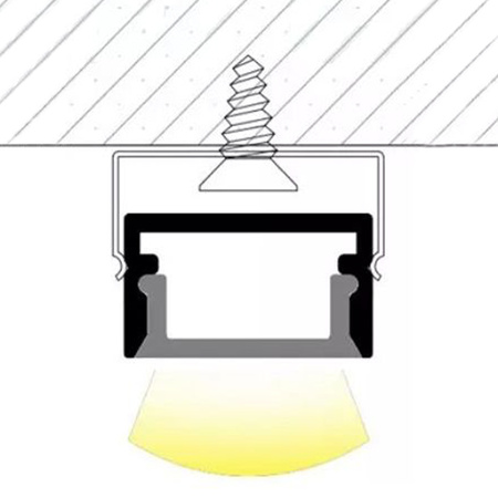 Povrchový Eloxovaný Hliníkový Profil pro LED Pásky KM35, Stříbrný 2m LUMILED