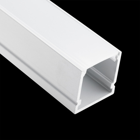 Povrchový Eloxovaný Hliníkový Profil pro LED KM38, Stříbrný 1m + Mléčná Krytka + Záslepky LUMILED