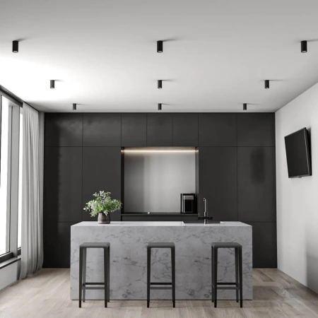 LED HALOGENOVÉ pevné svítidlo pro povrchovou montáž GU10 kulaté stropní černé