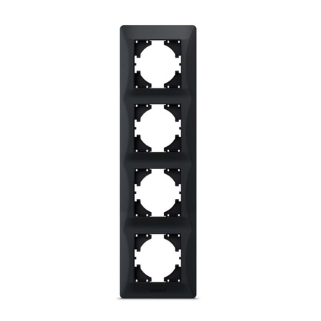 Horizontální rámeček pro čtyřzásuvkové nástěnné zásuvky Černá BINERA VIDEX