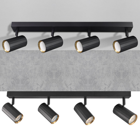 Nástěnné a stropní bodové svítidlo 4x GU10 Black Gold NICEA Sanico Goldlux