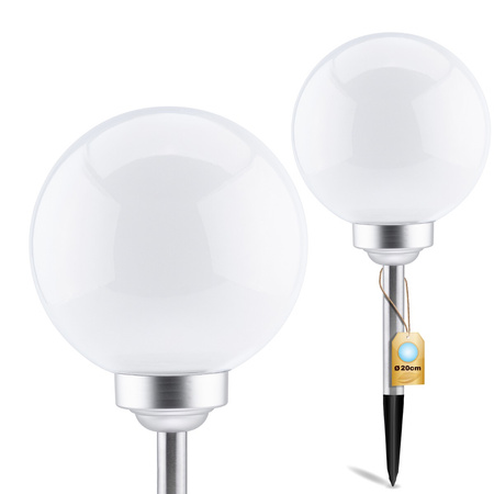 Solární zahradní lampa LED Milky Ball 20cm Drive-in IP44 Twilight Sensor