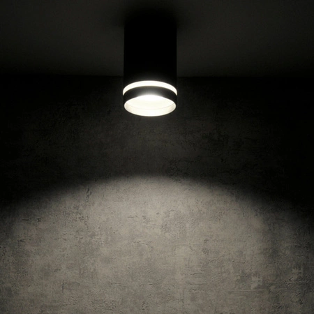 Povrchová montáž FABRI GU10 Tuba Spot Round Movable Black Glass Ring GOLDLUX