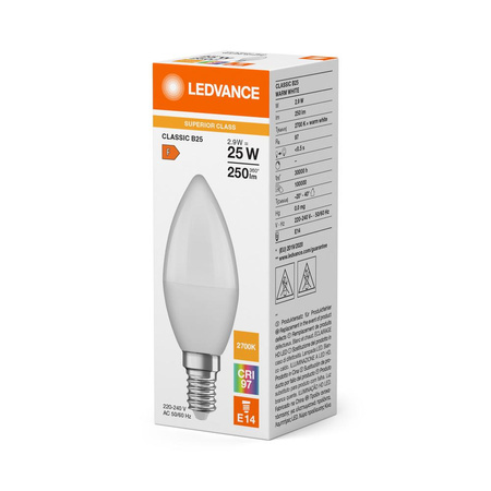 LED žárovka B37 E14 2,9W = 25W 250lm 2700K teplá bílá LEDVANCE