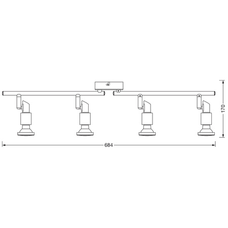 Stropní svítidlo Nástěnný svícnový reflektor 4xGU10 2.6W 920lm 2700K Teplá bílá SPOT LEDVANCE