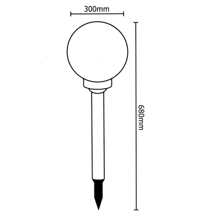 LED solární zahradní lampa zapuštěná RGB koule 30 cm bílá a stříbrná + dálkové ovládání VOLTENO