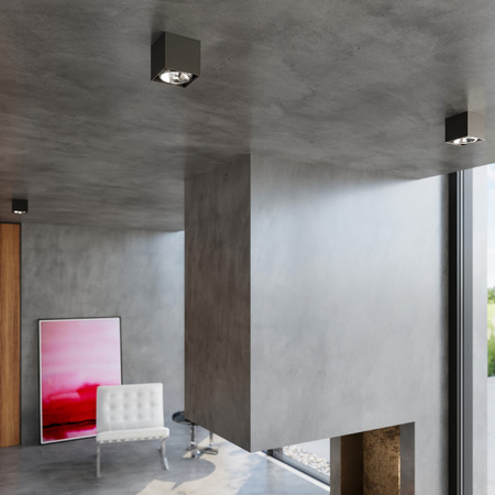 Svítidlo pro povrchovou montáž BLAKE GU10 ES111 Halogen Spot Square Black SOLLUX