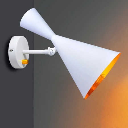 Reflektor nástěnné lampy pro LED E27 MODERN W306-C bílá a zlatá - GOLDLUX (Polux)