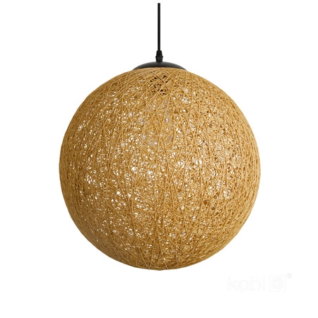 Bambusová dekorativní závěsná lampa E27 Boho Rovno Kobi