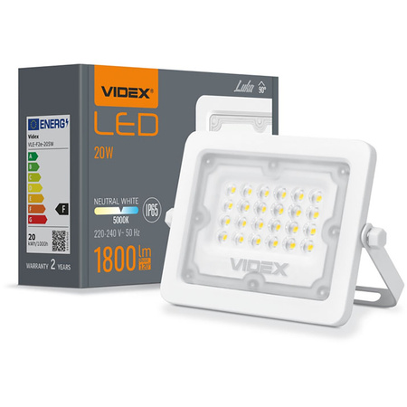 Reflektor LED 20W 1800lm 5000K IP65 Bílá VIDEOX LUCA