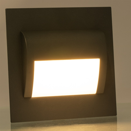 Teplá bílá schodišťové svítidlo DECORUS 9 LED 1.2W grafitové ProVero