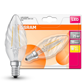 E14 ST35 LED žárovka 2.5W = 25W 250lm 2700K Teplá bílá 300° OSRAM Star Filament